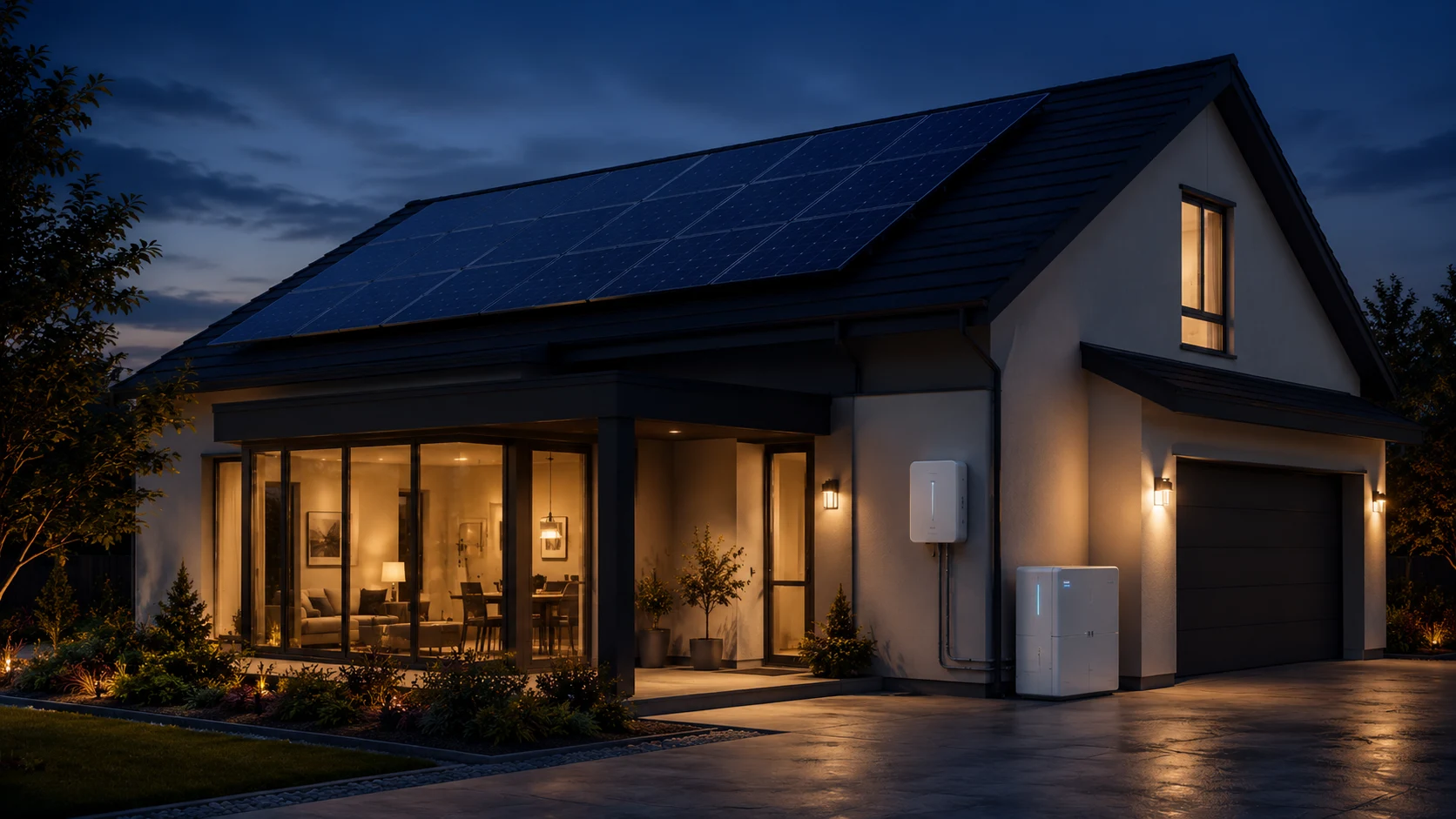Residential home with solar panels