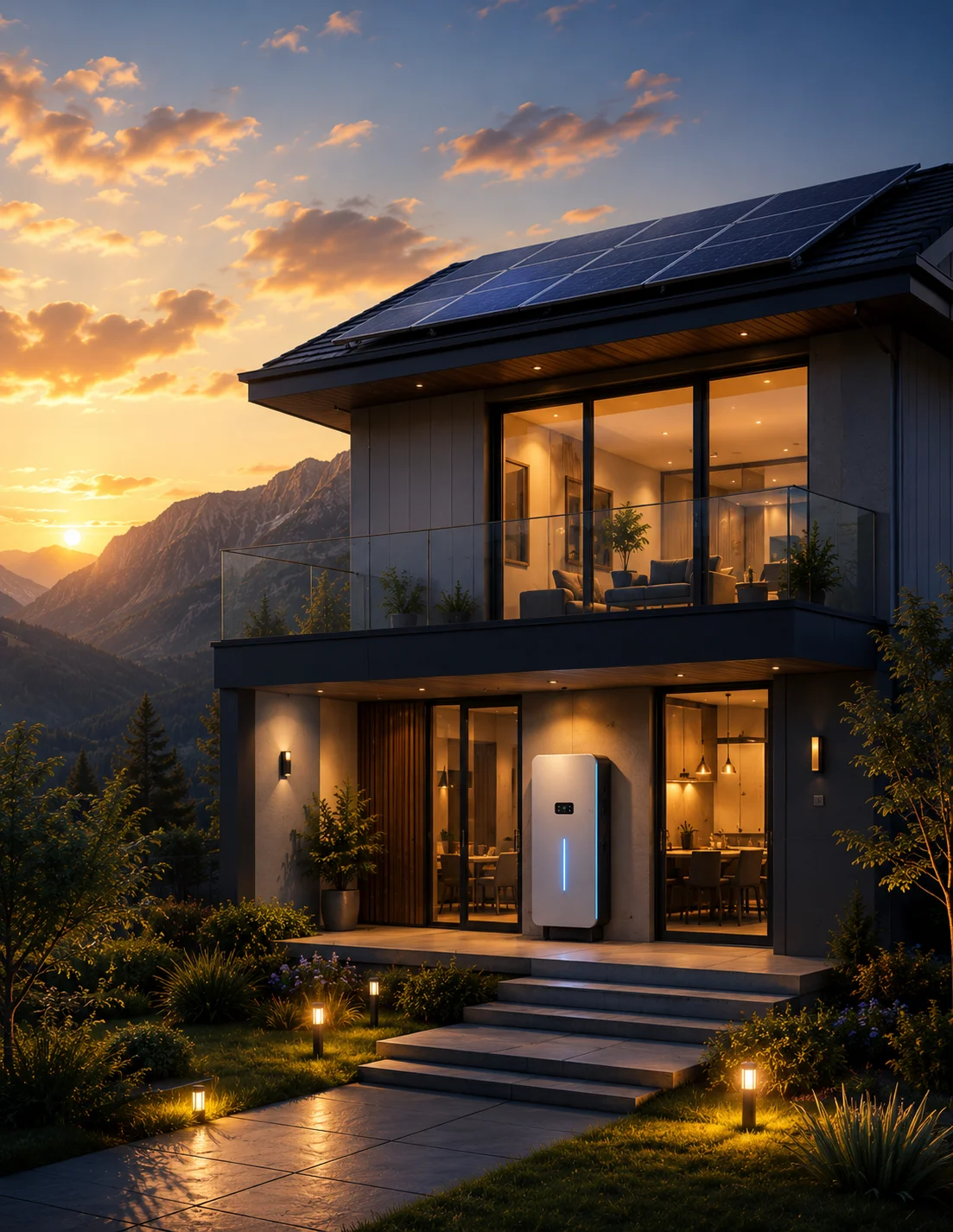 Home with solar panels