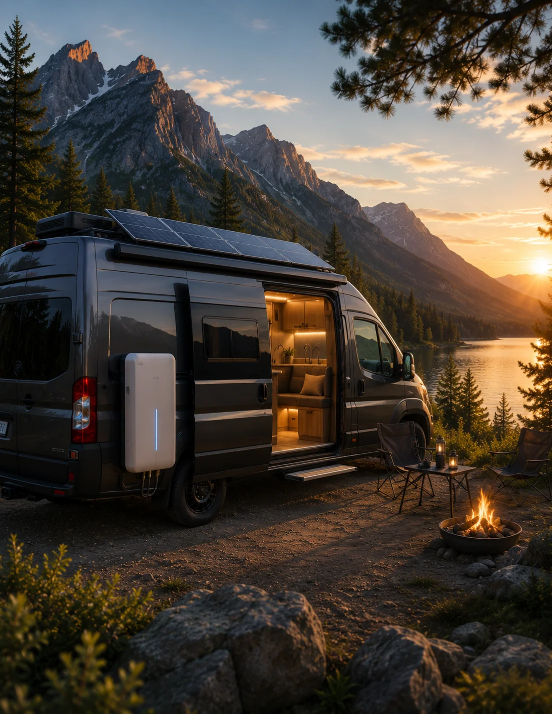 RV with solar panels